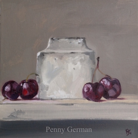 1867 cherries and square pot